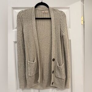 Hollister Beige Knit Cardigan